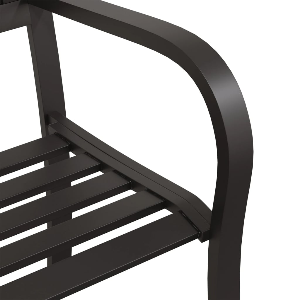 Twin Garden Bench 246 cm Black Steel