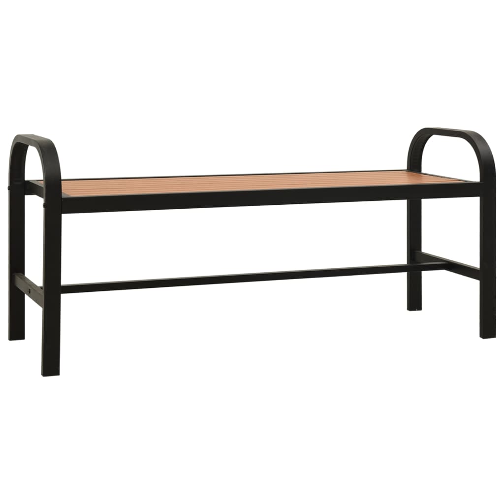 Garden Bench 124.5 cm Steel and WPC Brown and Black