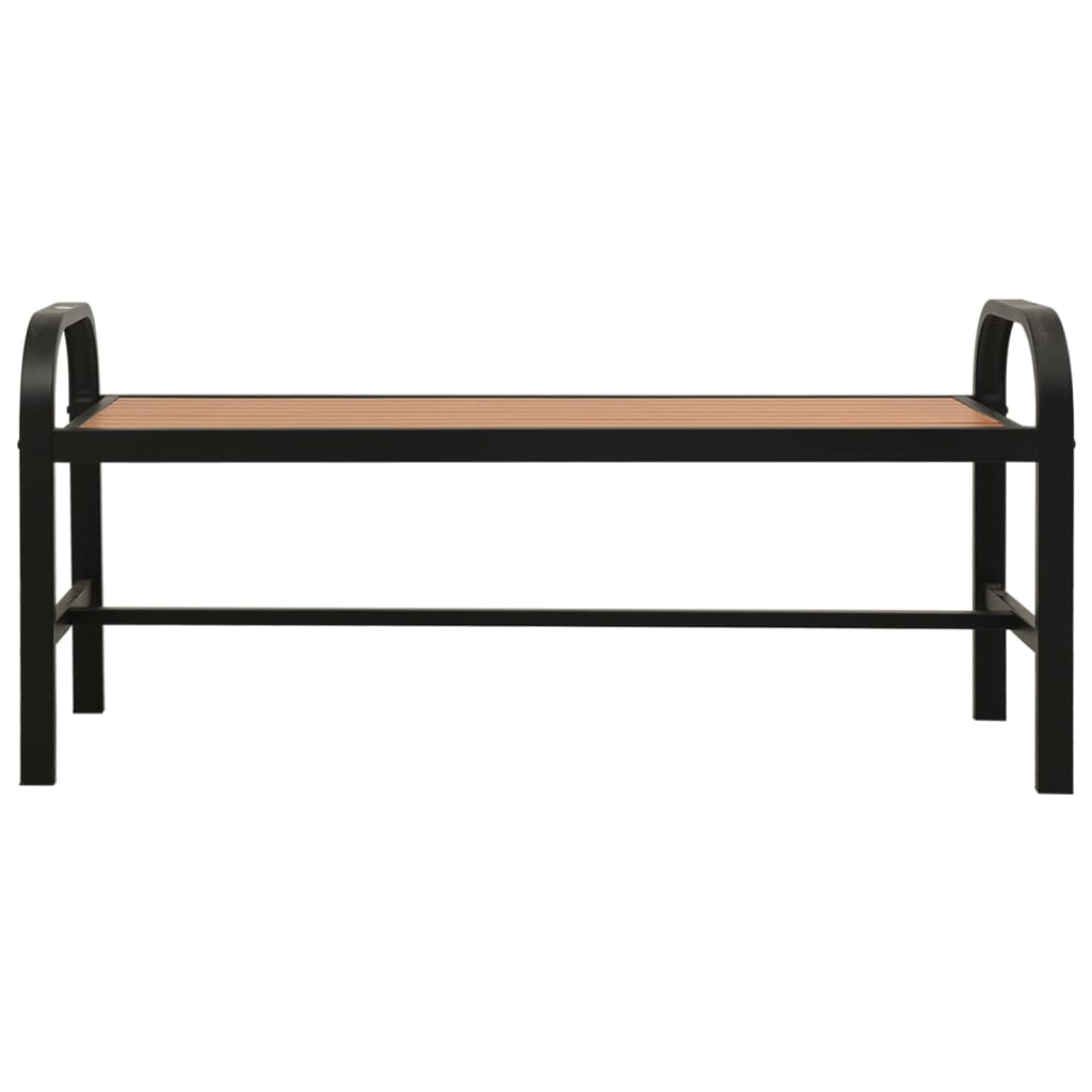 Garden Bench 124.5 cm Steel and WPC Brown and Black