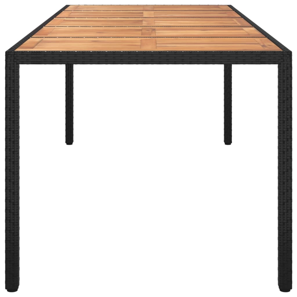 Garden Table Black 250x100x75 cm Poly Rattan