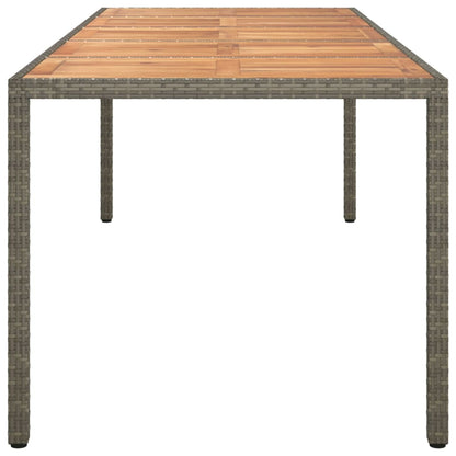 Garden Table Grey 250x100x75 cm Poly Rattan