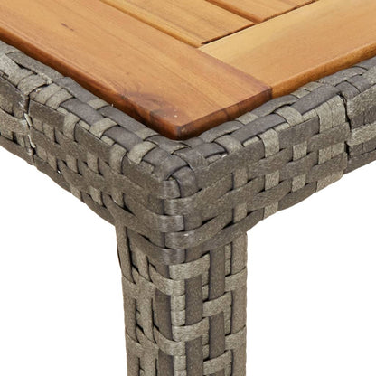 Garden Table Grey 250x100x75 cm Poly Rattan