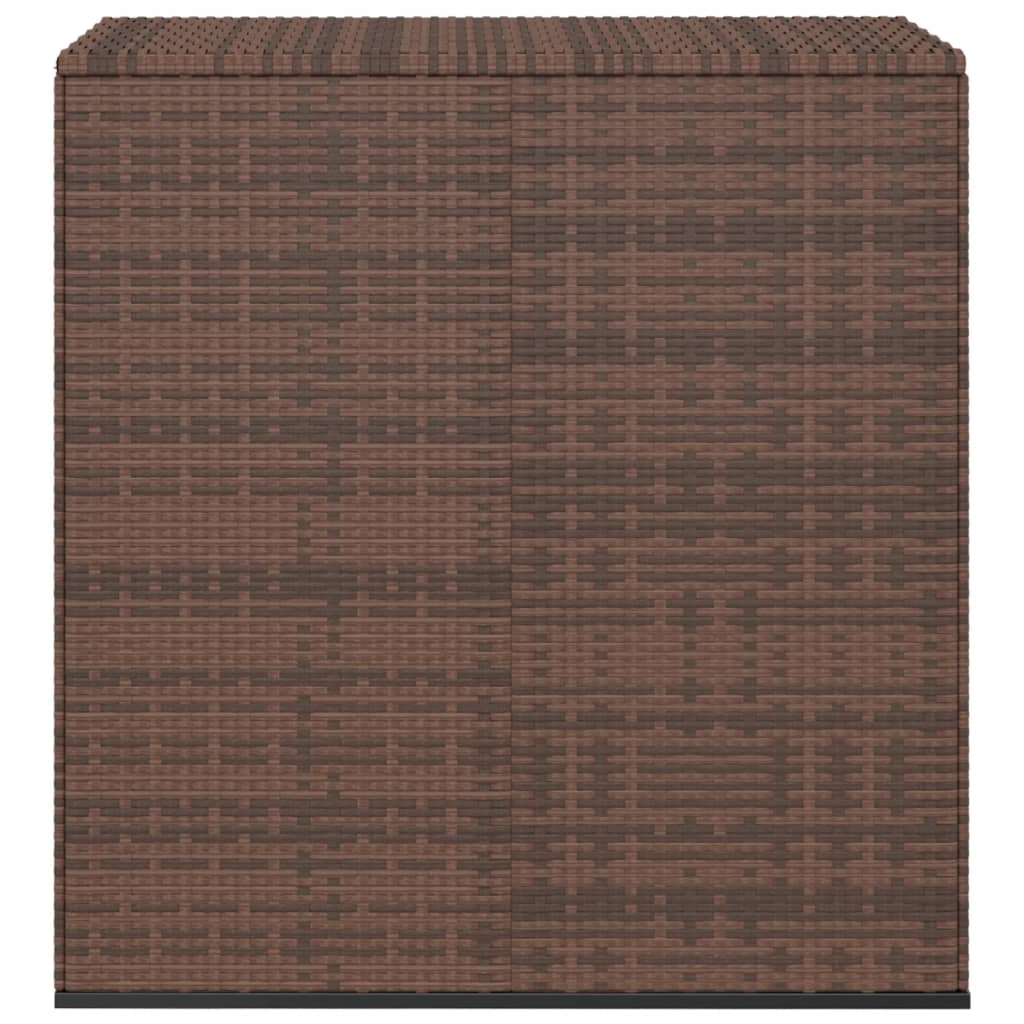 Garden Cushion Box PE Rattan 100x49x103.5 cm Brown