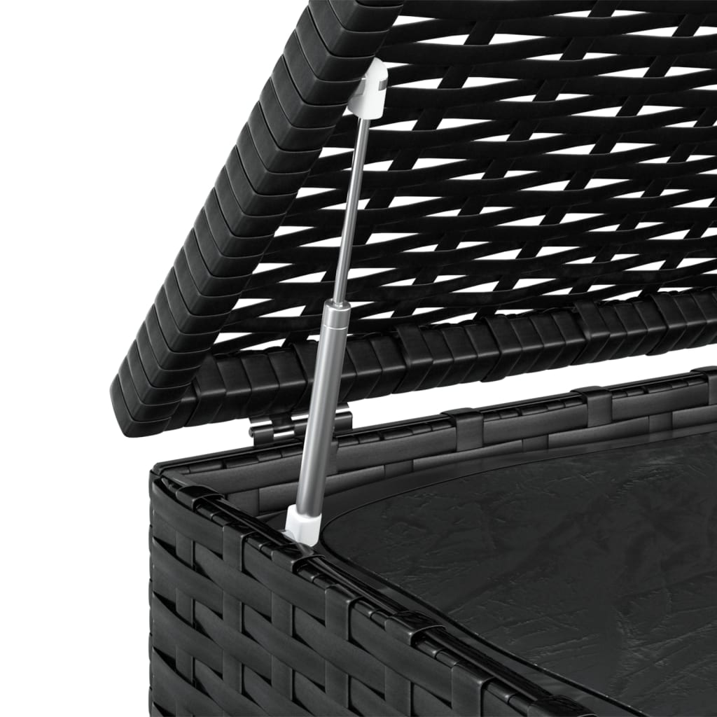 Garden Cushion Box PE Rattan 100x97.5x104 cm Black