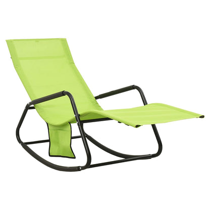 Sun Lounger Steel and Textilene Green