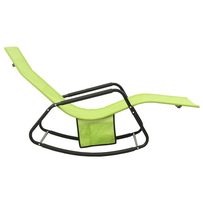 Sun Lounger Steel and Textilene Green