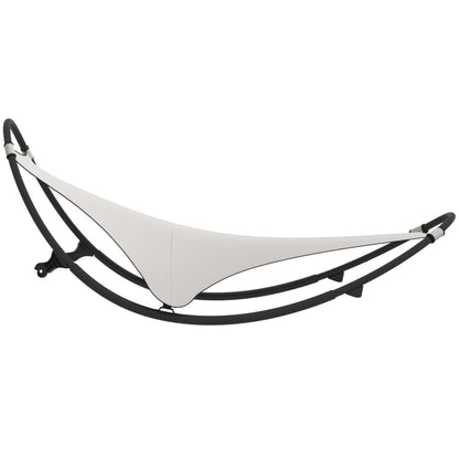 Rocking Sun Lounger with Wheels Steel & Textilene Fabric Cream