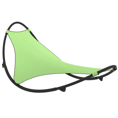 Rocking Sun Lounger with Wheels Steel & Textilene Fabric Green