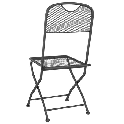 Folding Garden Chairs 4 pcs Expanded Metal Mesh Anthracite