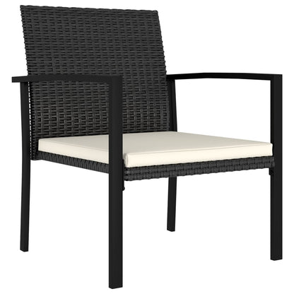 Garden Dining Chairs 2 pcs Poly Rattan Black