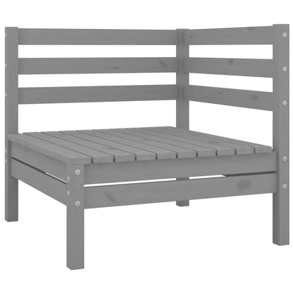 6 Piece Garden Lounge Set Grey Solid Pinewood