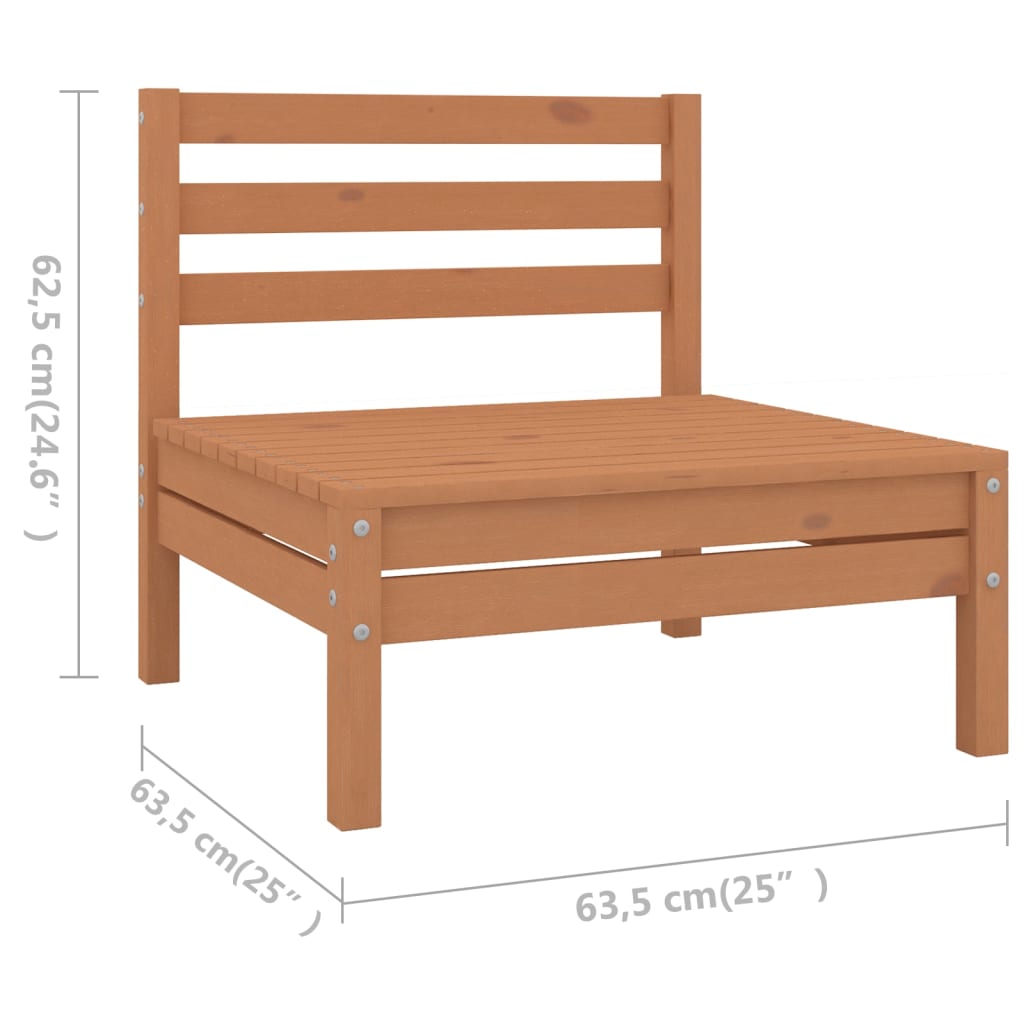 8 Piece Garden Lounge Set Solid Pinewood Honey Brown