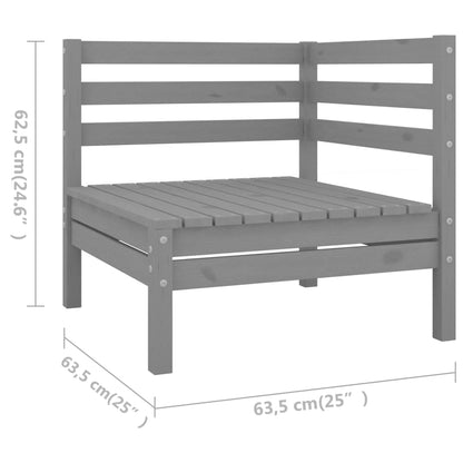 5 Piece Garden Lounge Set Solid Wood Pine Grey