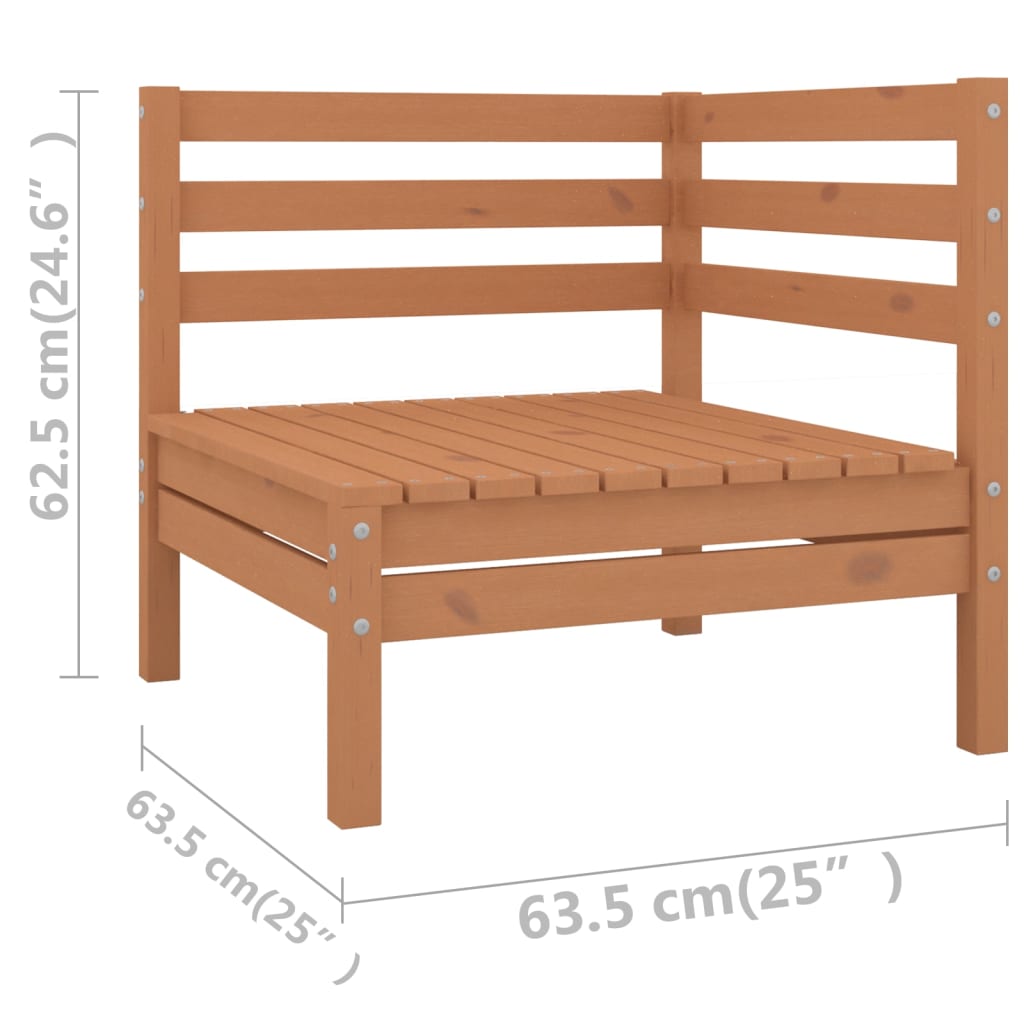 14 Piece Garden Lounge Set Solid Wood Pine Honey Brown