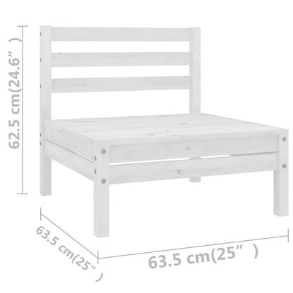 13 Piece Garden Lounge Set Solid Wood Pine White