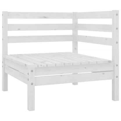 9 Piece Garden Lounge Set White Solid Wood Pine