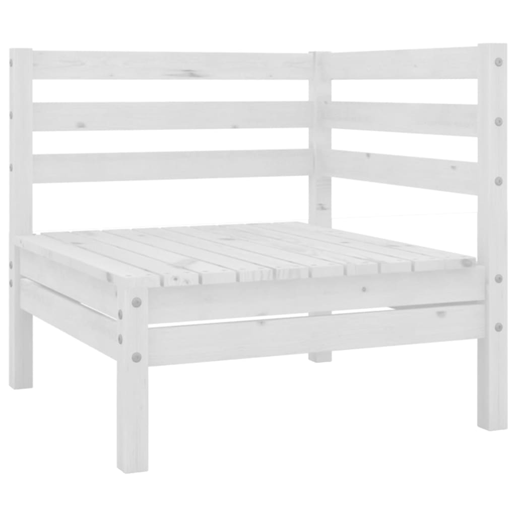 14 Piece Garden Lounge Set White Solid Wood Pine