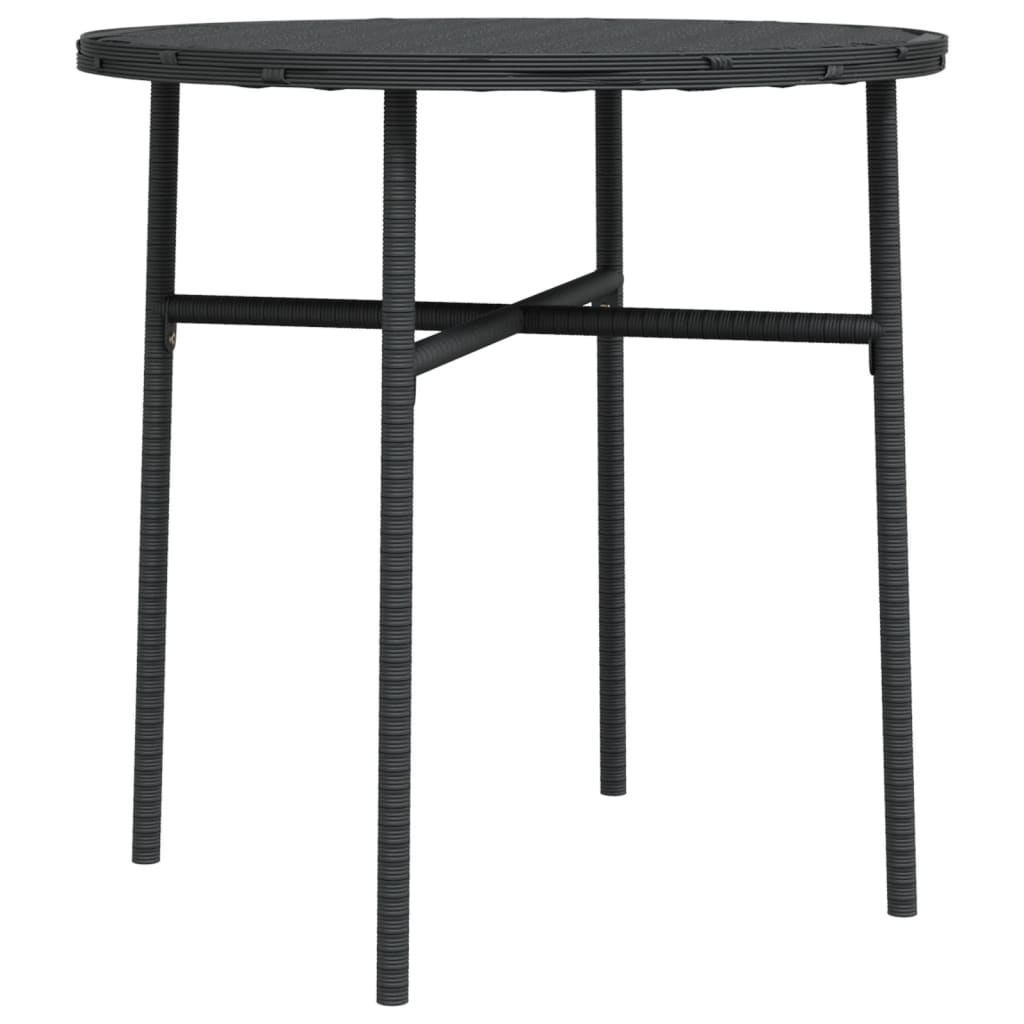 Tea Table Black 45 cm Poly Rattan