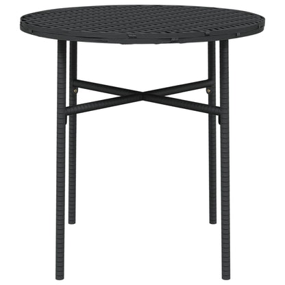 Tea Table Black 45 cm Poly Rattan