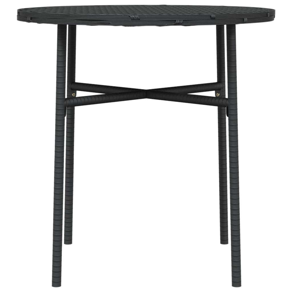 Tea Table Black 45 cm Poly Rattan