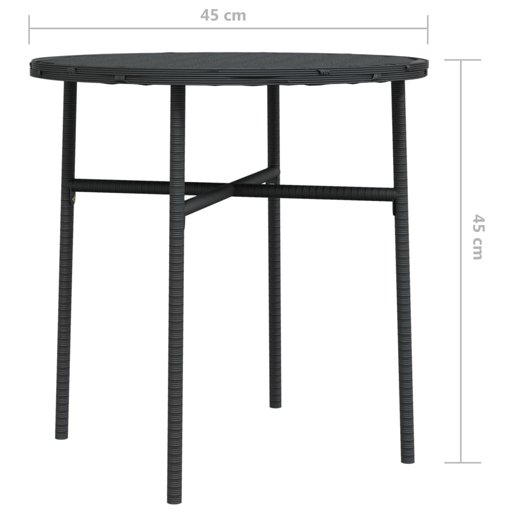 Tea Table Black 45 cm Poly Rattan