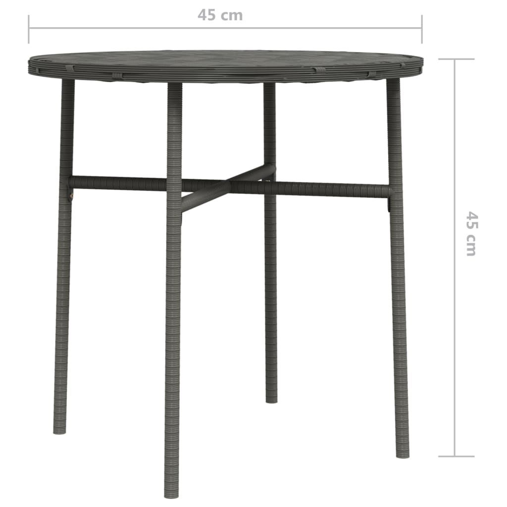 Tea Table Grey 45 cm Poly Rattan