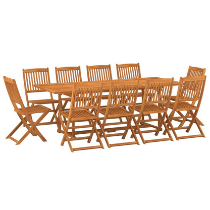 11 Piece Garden Dining Set Solid Acacia Wood