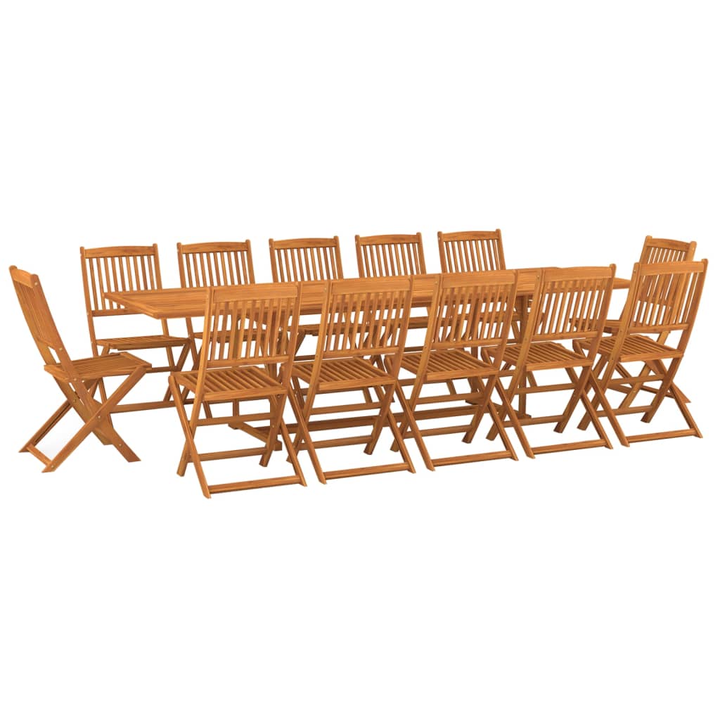 13 Piece Garden Dining Set Solid Acacia Wood