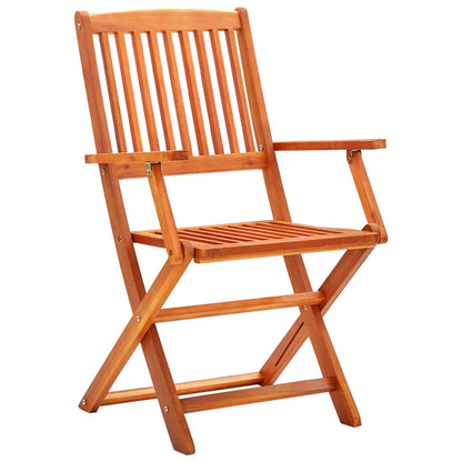 Folding Garden Chairs 8 pcs Solid Eucalyptus Wood