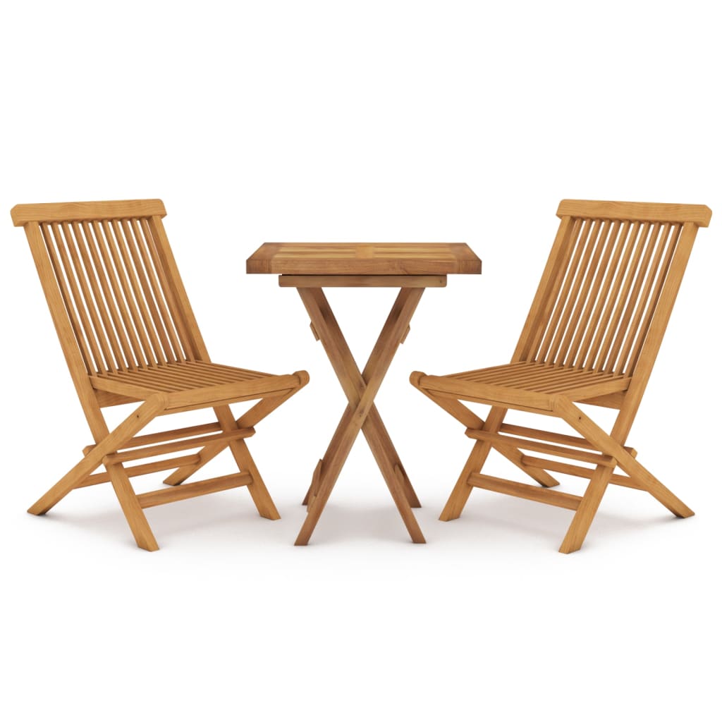 3 Piece Garden Dining Set Solid Wood Teak