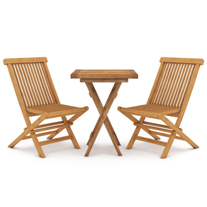 3 Piece Garden Dining Set Solid Wood Teak