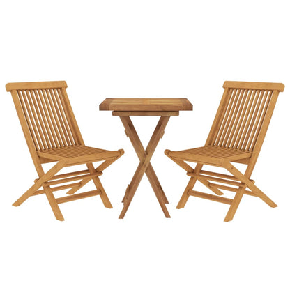 3 Piece Garden Dining Set Solid Wood Teak