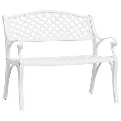 Garden Bench 102 cm Cast Aluminium White