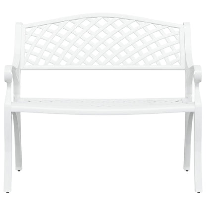 Garden Bench 102 cm Cast Aluminium White