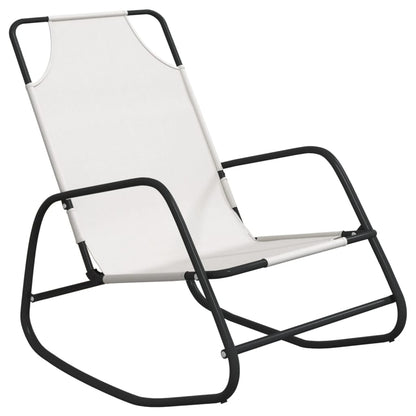 Rocking Sun Lounger Cream Steel and Textilene