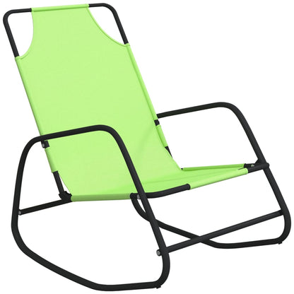 Rocking Sun Loungers 2 pcs Green Steel and Textilene