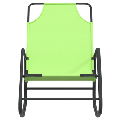 Rocking Sun Loungers 2 pcs Green Steel and Textilene