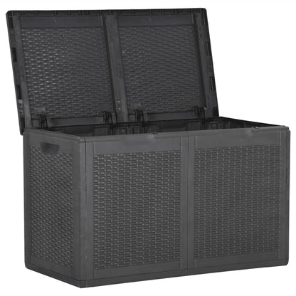 Garden Storage Box 180L Black PP Rattan