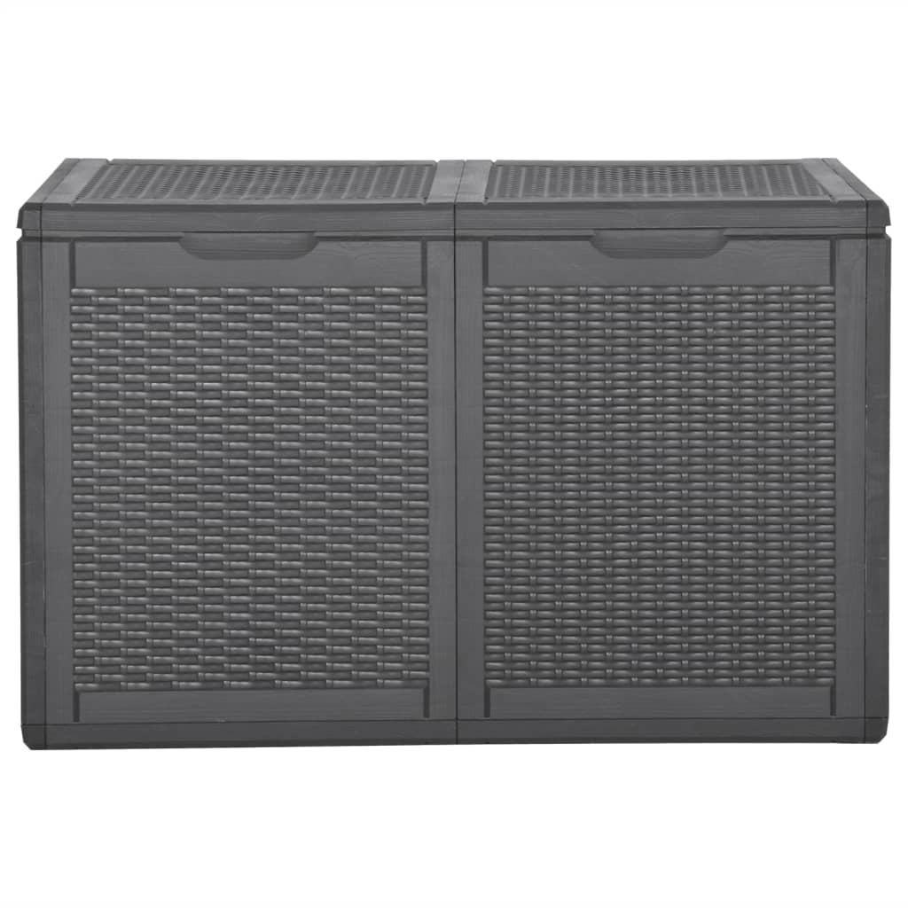 Garden Storage Box 180L Black PP Rattan