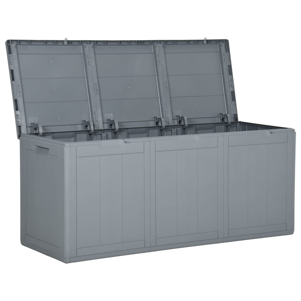 Garden Storage Box 270L Grey PP Rattan