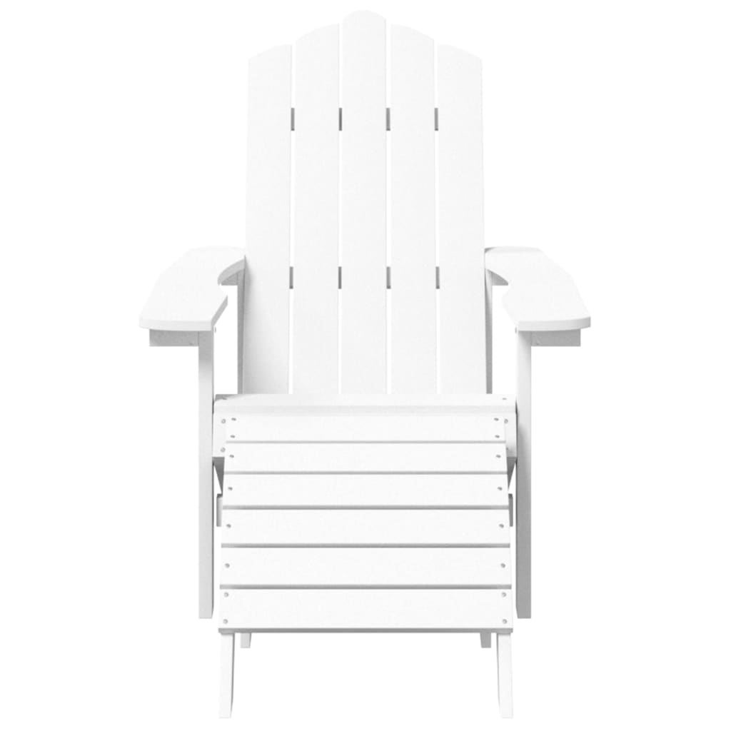 Garden Adirondack Chair with Footstool HDPE White