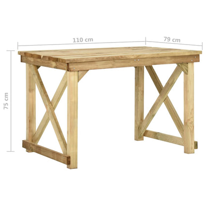 Garden Table 110x79x75 cm Impregnated Pinewood