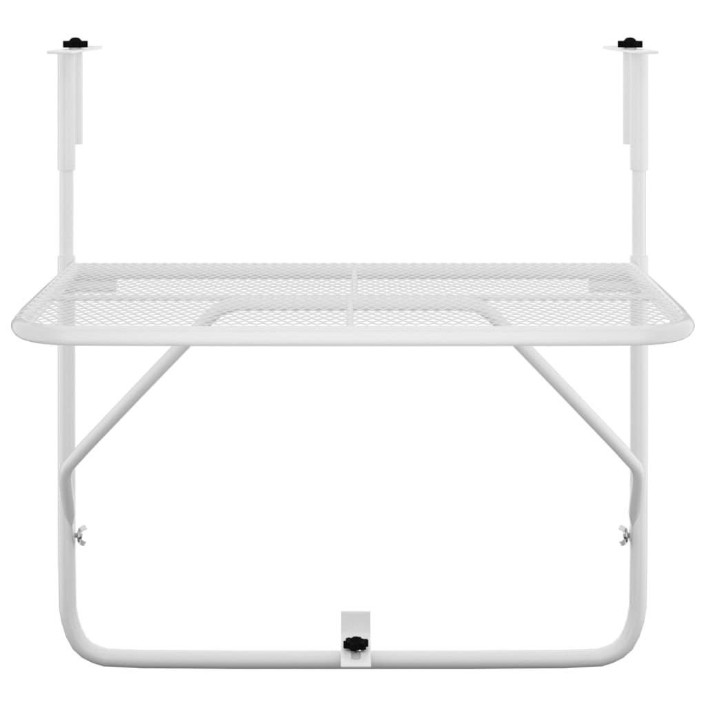 Balcony Table White 60x40 cm Steel