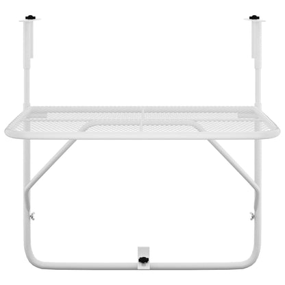 Balcony Table White 60x40 cm Steel