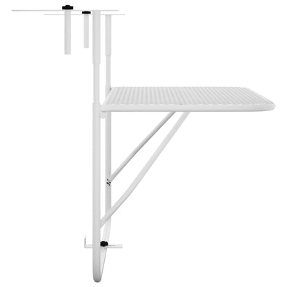 Balcony Table White 60x40 cm Steel