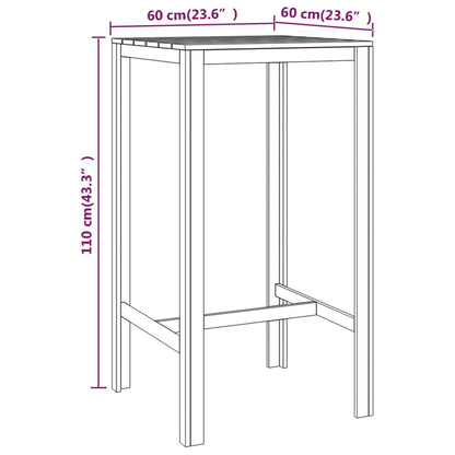 Bar Table 60x60x110 cm Impregnated Pinewood