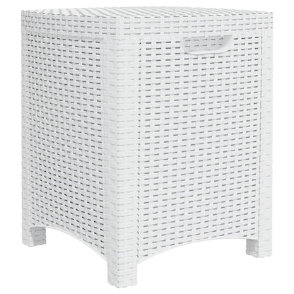 Garden Storage Box 39x39x46 cm PP Rattan White