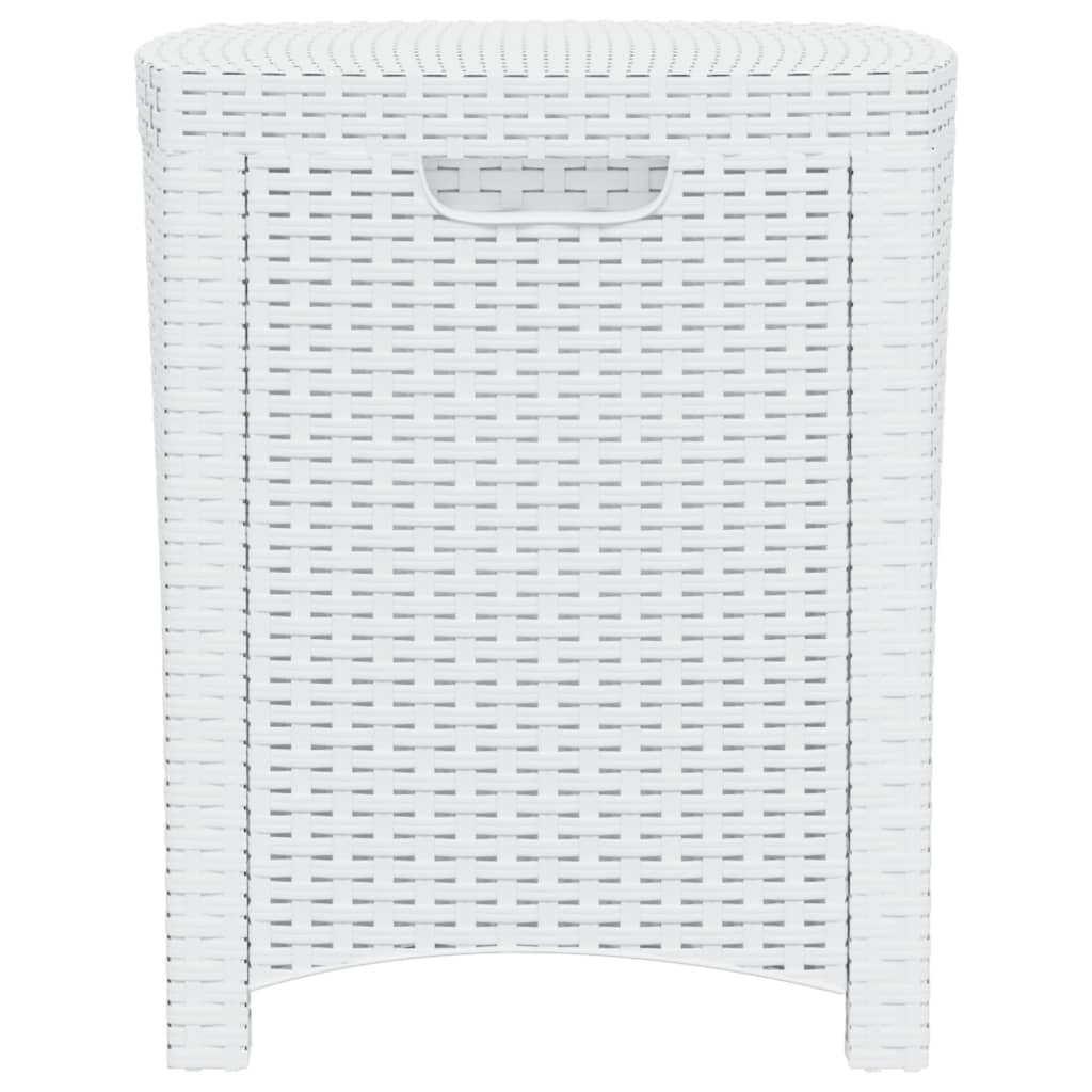 Garden Storage Box 39x39x46 cm PP Rattan White