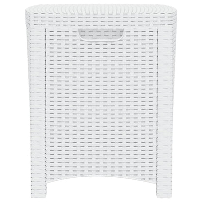 Garden Storage Box 39x39x46 cm PP Rattan White