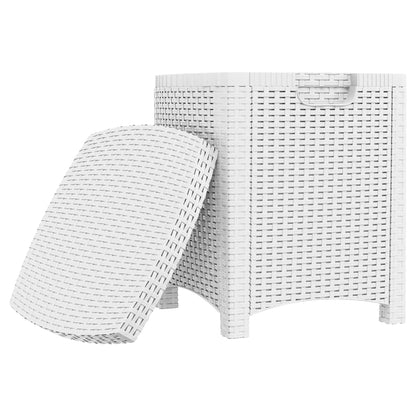 Garden Storage Box 39x39x46 cm PP Rattan White